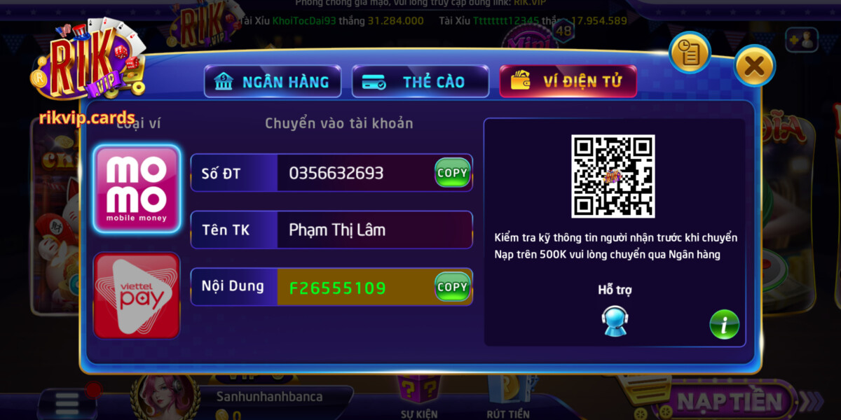 Nạp tiền phương thức ví điện tử hiện đại