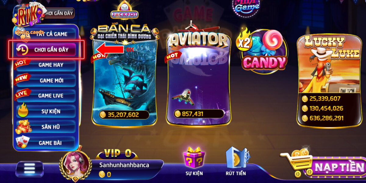 Truy cập lại ngay những tựa game mới chơi